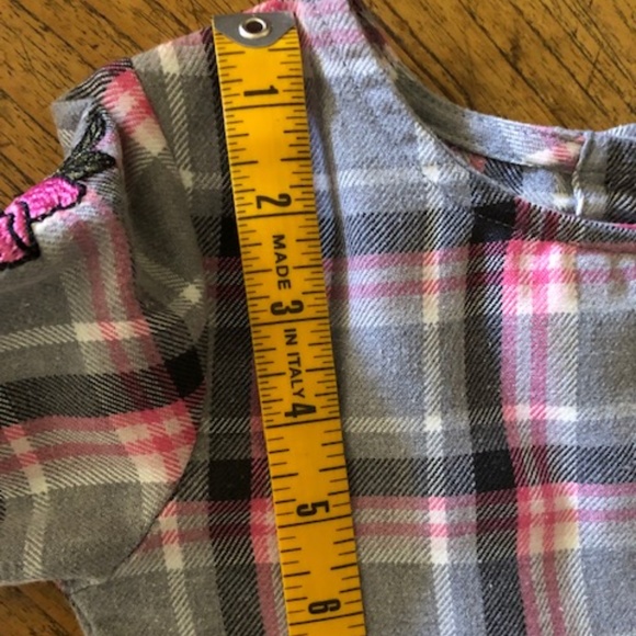 Girl's Youngland Gray & Pink Plaid Dress 5 - Picture 10 of 14